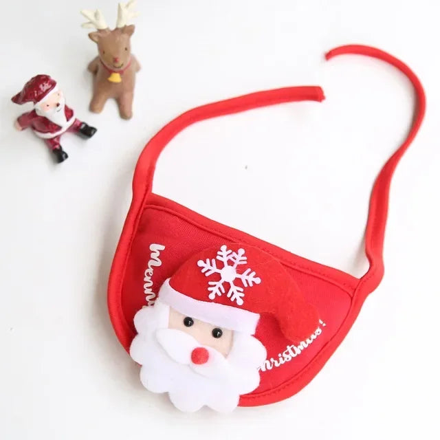 Cute Christmas-themed Pet Costumes - Saliva towel and Hats for Dogs and Cats