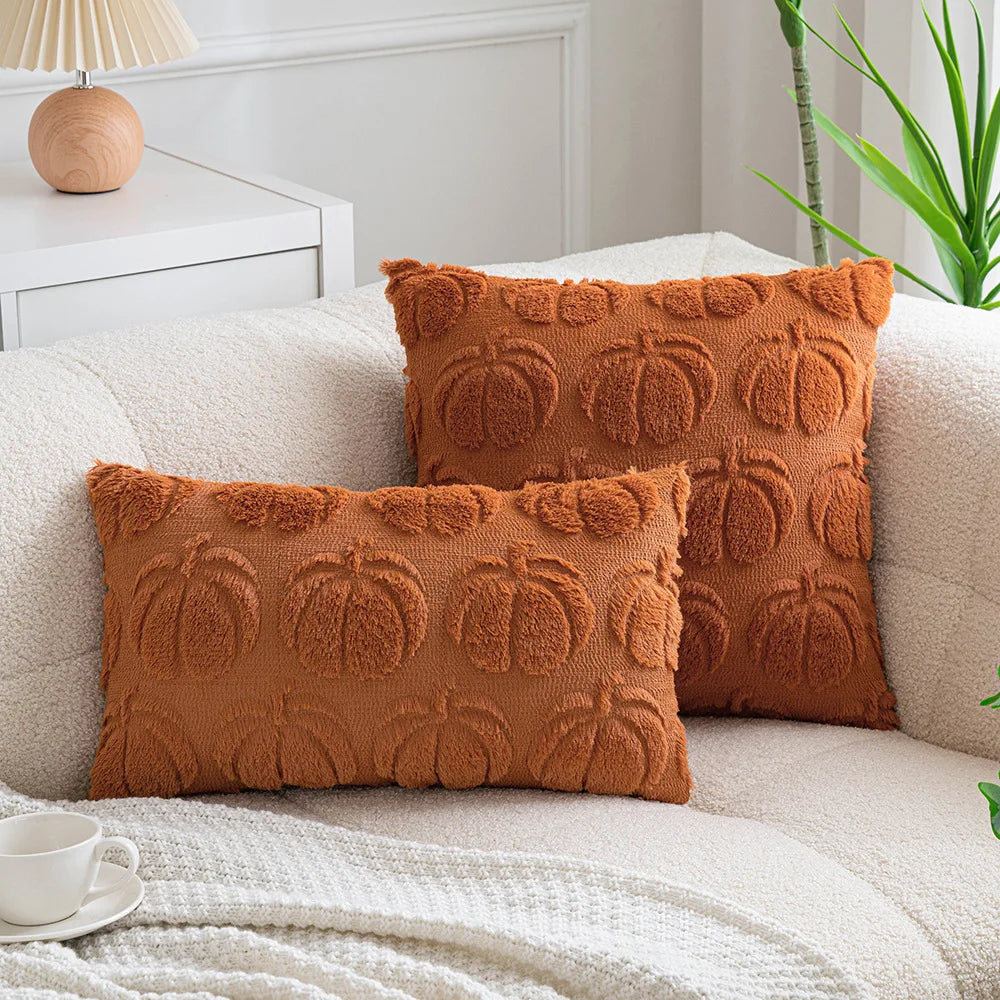 Pumpkin Throw Pillow Cover/Pillowcase Autumn Theme Beautiful and Comfy (PILLOW INSERTS NOT INCLUDED)