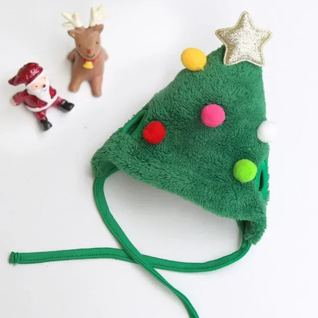 Cute Christmas-themed Pet Costumes - Saliva towel and Hats for Dogs and Cats