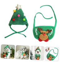 Cute Christmas-themed Pet Costumes - Saliva towel and Hats for Dogs and Cats