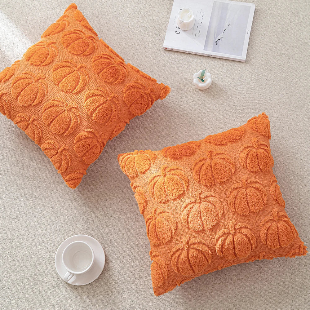 Pumpkin Throw Pillow Cover/Pillowcase Autumn Theme Beautiful and Comfy (PILLOW INSERTS NOT INCLUDED)
