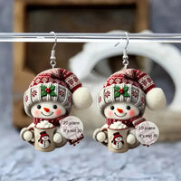 New Christmas Snowman Earrings Flat Acrylic Creative Christmas Decoration Cartoon Santa Claus Necklace Earrings