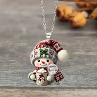 New Christmas Snowman Earrings Flat Acrylic Creative Christmas Decoration Cartoon Santa Claus Necklace Earrings