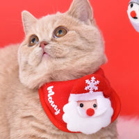 Cute Christmas-themed Pet Costumes - Saliva towel and Hats for Dogs and Cats