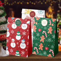 12/24pcs Christmas Kraft Paper Bags Multiple Designs