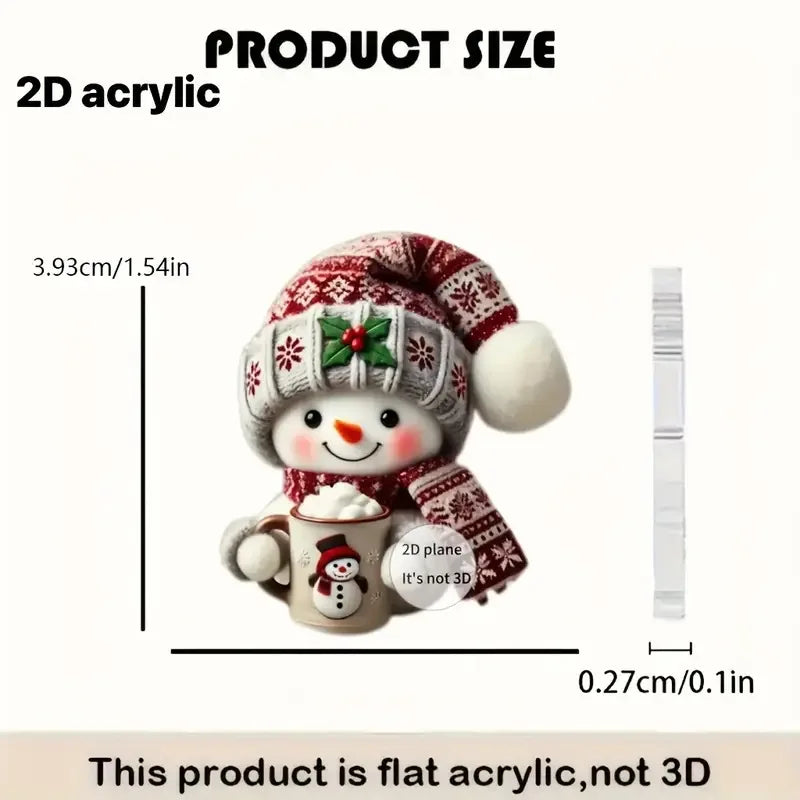 New Christmas Snowman Earrings Flat Acrylic Creative Christmas Decoration Cartoon Santa Claus Necklace Earrings