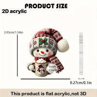 New Christmas Snowman Earrings Flat Acrylic Creative Christmas Decoration Cartoon Santa Claus Necklace Earrings