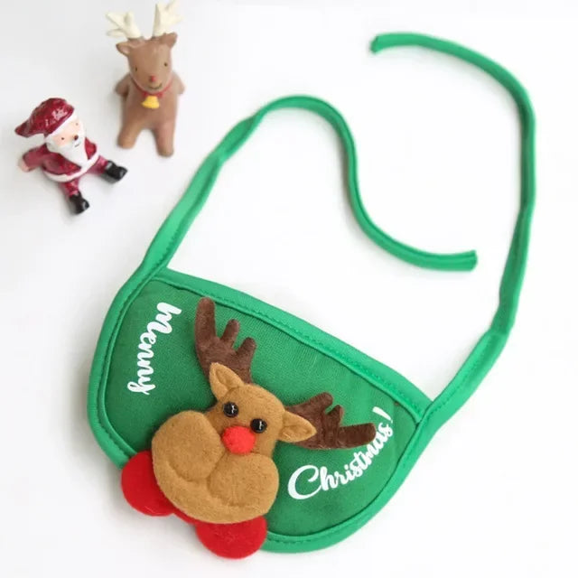 Cute Christmas-themed Pet Costumes - Saliva towel and Hats for Dogs and Cats
