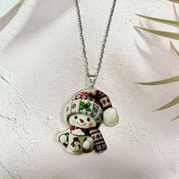New Christmas Snowman Earrings Flat Acrylic Creative Christmas Decoration Cartoon Santa Claus Necklace Earrings
